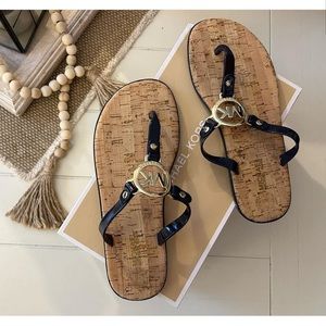 Navy MK flip flops